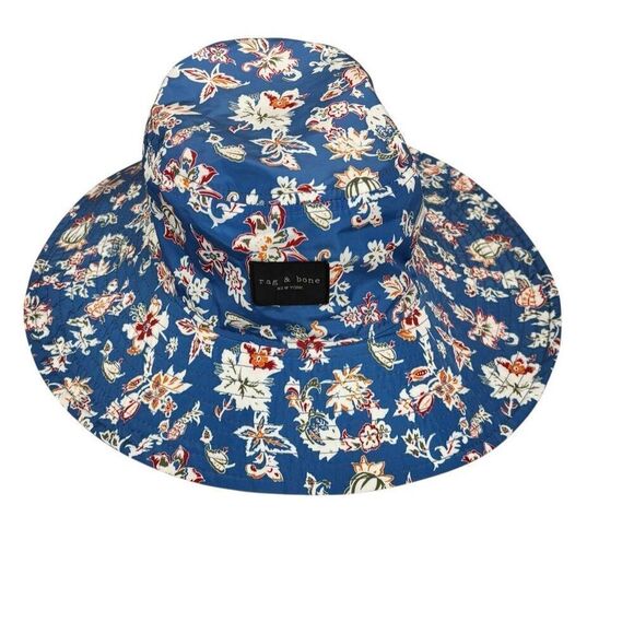Rag & Bone Addison Printed Cruz Hat in Blue Floral NWT main image 7